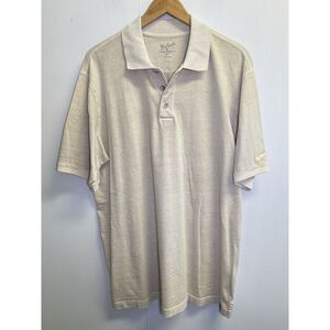 Woolrich Polo Shirt Mens Large Stone Beige Cotton‎ Short Sleeve Casual